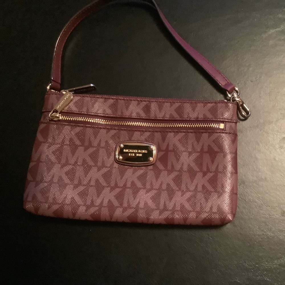 Maroon Michael Kors Wristlet
